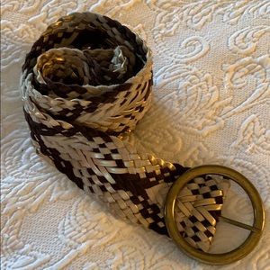 Belt woven leather & suede